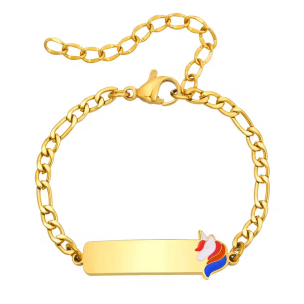 Personalized Baby & Kids Bracelet – Engraved Name ID Bracelet with Cute Cartoon Charm