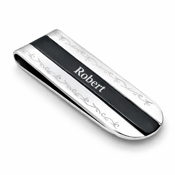 Personalized Money Clip for Men - Slim Stainless Steel Design