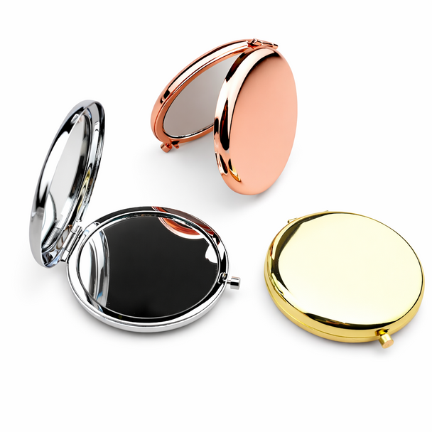 Personalized Pocket Mirror – Custom Engraved Compact Mirror in Gold, Silver & Rose Gold