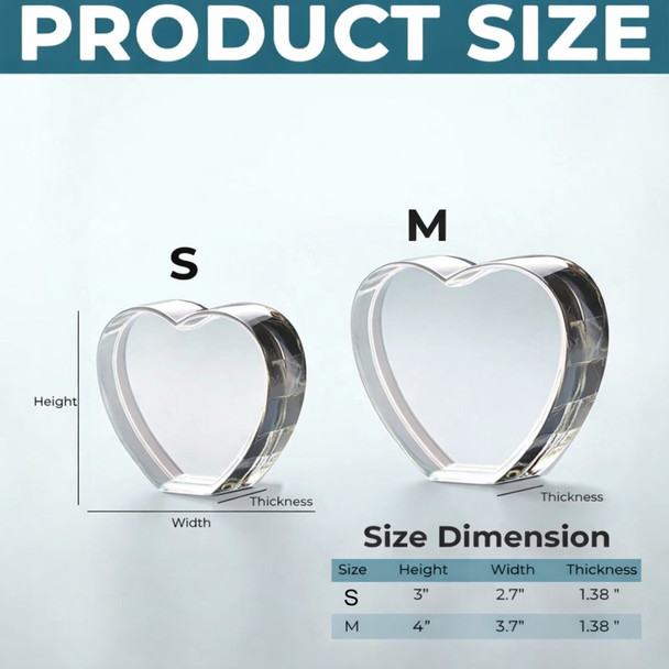 Personalized Heart Shape Crystal with Custom Engraved Photo – 3D Laser Photo Gift