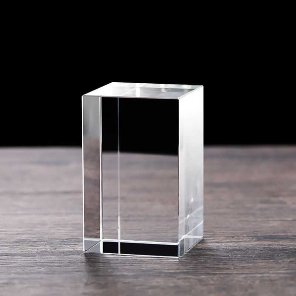Personalized 3D Photo Crystal – Custom Laser Engraved Rectangle Crystal Keepsake Gift