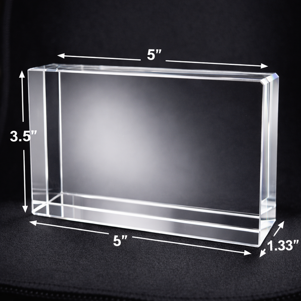 Personalized 3D Photo Crystal Rectangle – Custom Laser Engraved Family Keepsake Gift