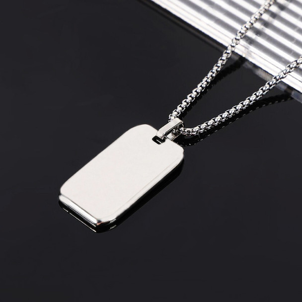 Personalized Black Dog Tag Necklace, Custom Engraved Free