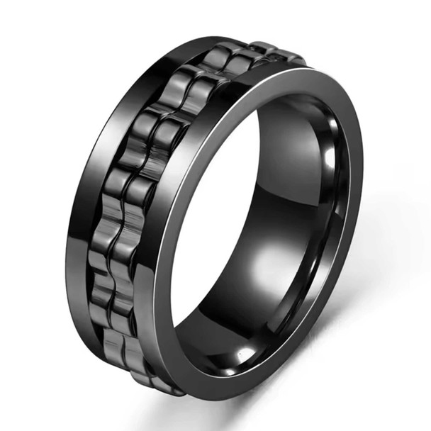 Personalized Stainless Steel Spinner Ring – Custom Engraved