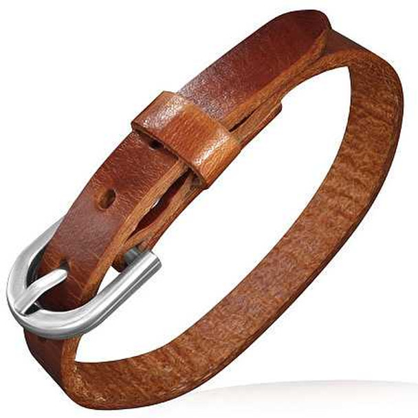 Personalized Genuine Light Brown Leather Bracelet