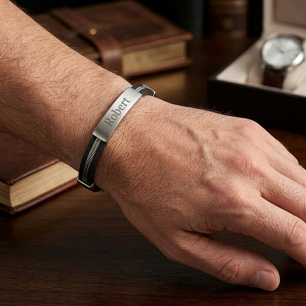 Stainless Steel with Rubber ID bracelet