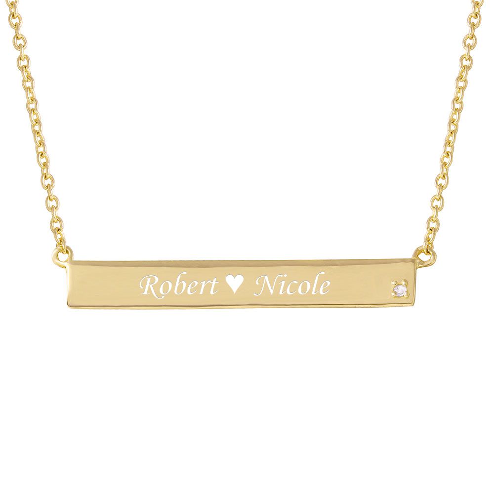 Sterling Silver Gold Plated Bar 