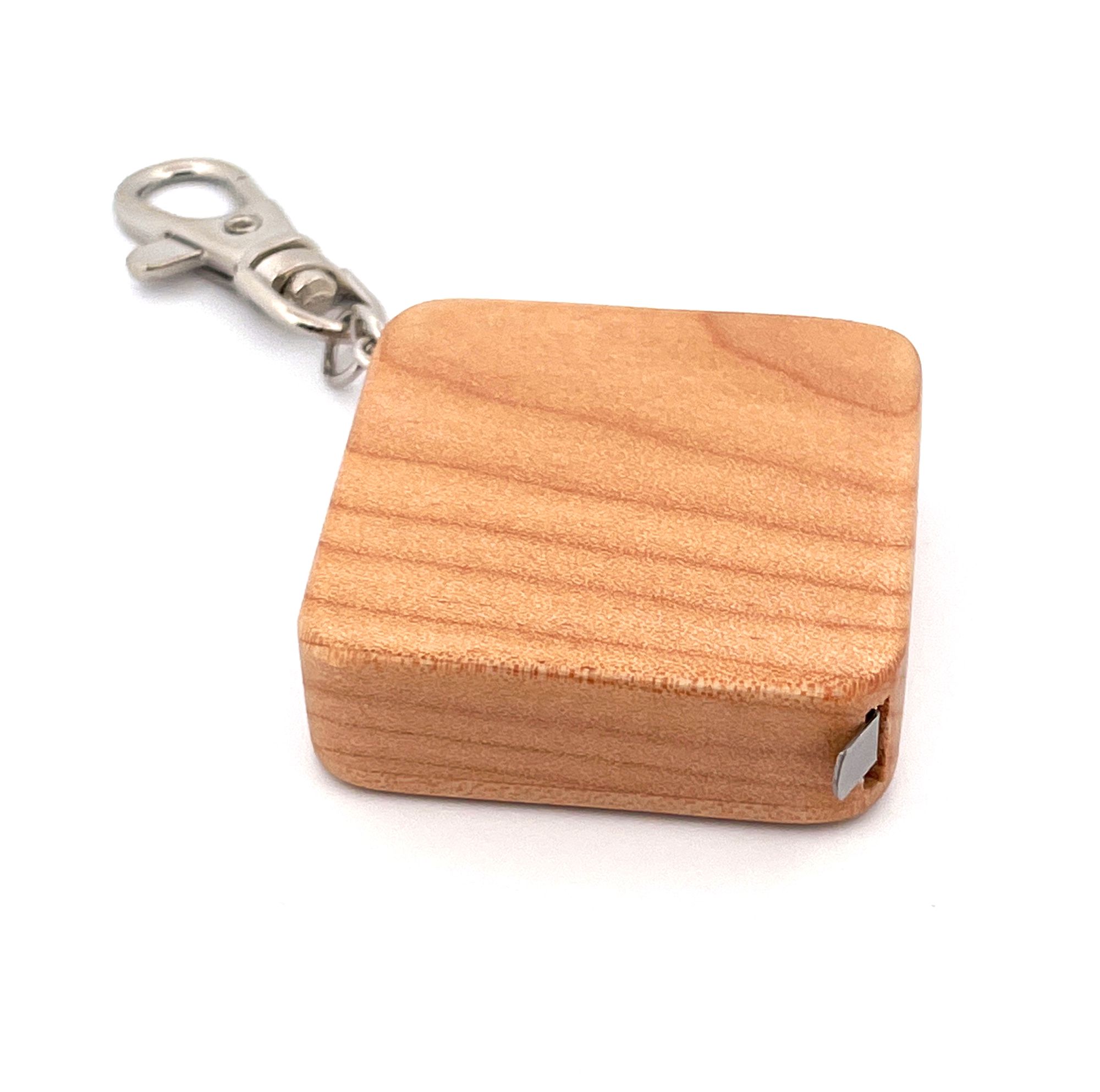 Personalized Maple Wood Tape Measure Keychain