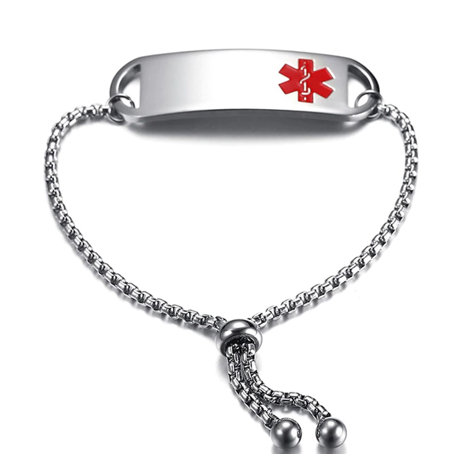 Personalized Adjustable Medical Alert ID Bracelet For Women