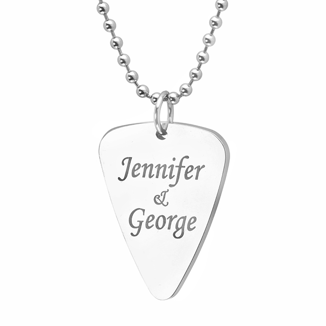 Buy Personalized Stainless Steel Guitar Pick Necklace Gift Item
