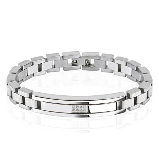 Stainless Steel Micro Pave CZs Center Bracelet - ForeverGifts.com