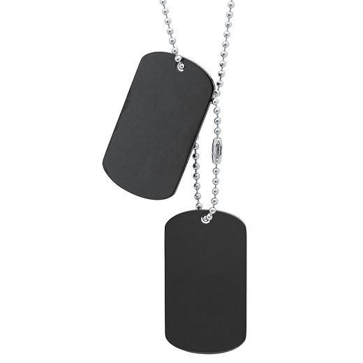 Personalized Black Stainless Steel Double Dog tag