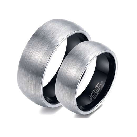 Personalized His & Hers Tungsten Brushed Promise Ring