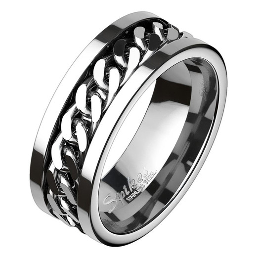 Personalized Quality Stainless Steel Spinning Chain Ring - ForeverGifts.com