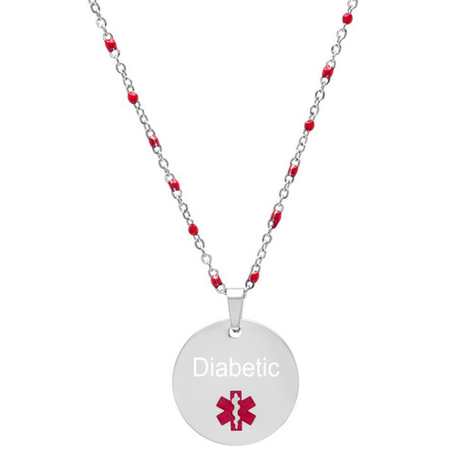 Custom Engraved Lifesaving Medical ID Necklace with Chain