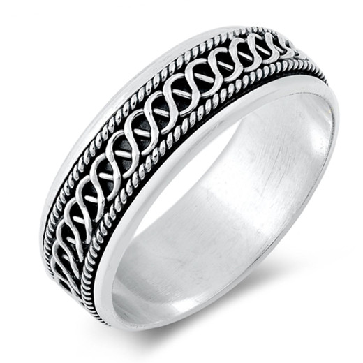 Personalized 7mm Quality 925 Sterling Silver Spinner Ring ...