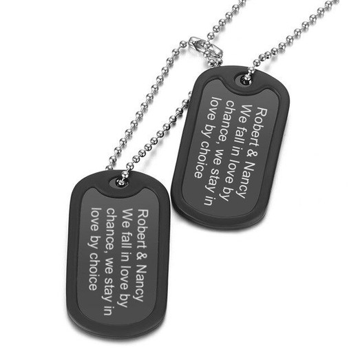MILITARY DOG TAGS - EMBOSSED PERSONALISED FREE !