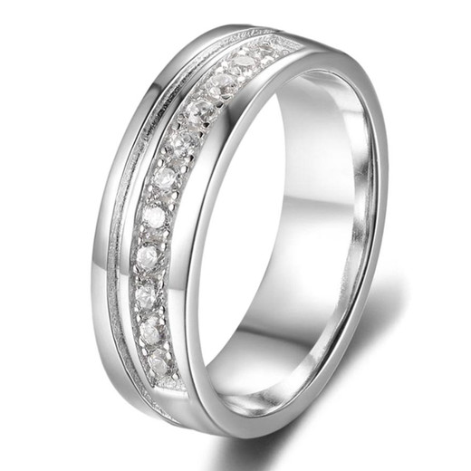 Personalized 6.5mm Quality Stainless Steel Band Ring with CZ ...