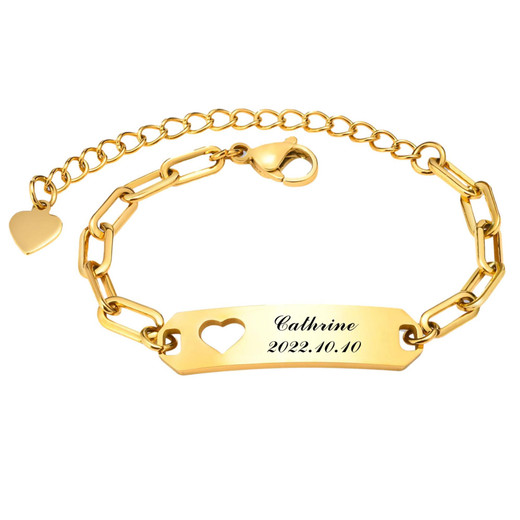 Personalized Quality Stainless Steel Kids Baby ID Bracelet