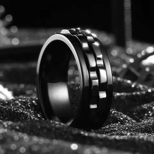 Custom Steel Rings Personalized Brushed Silver Finish Stainless steel ring