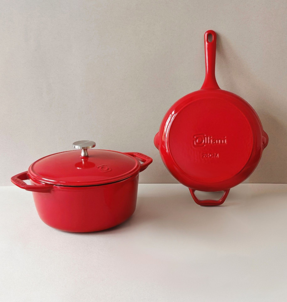 Duo Ghisa 26cm, Rosso