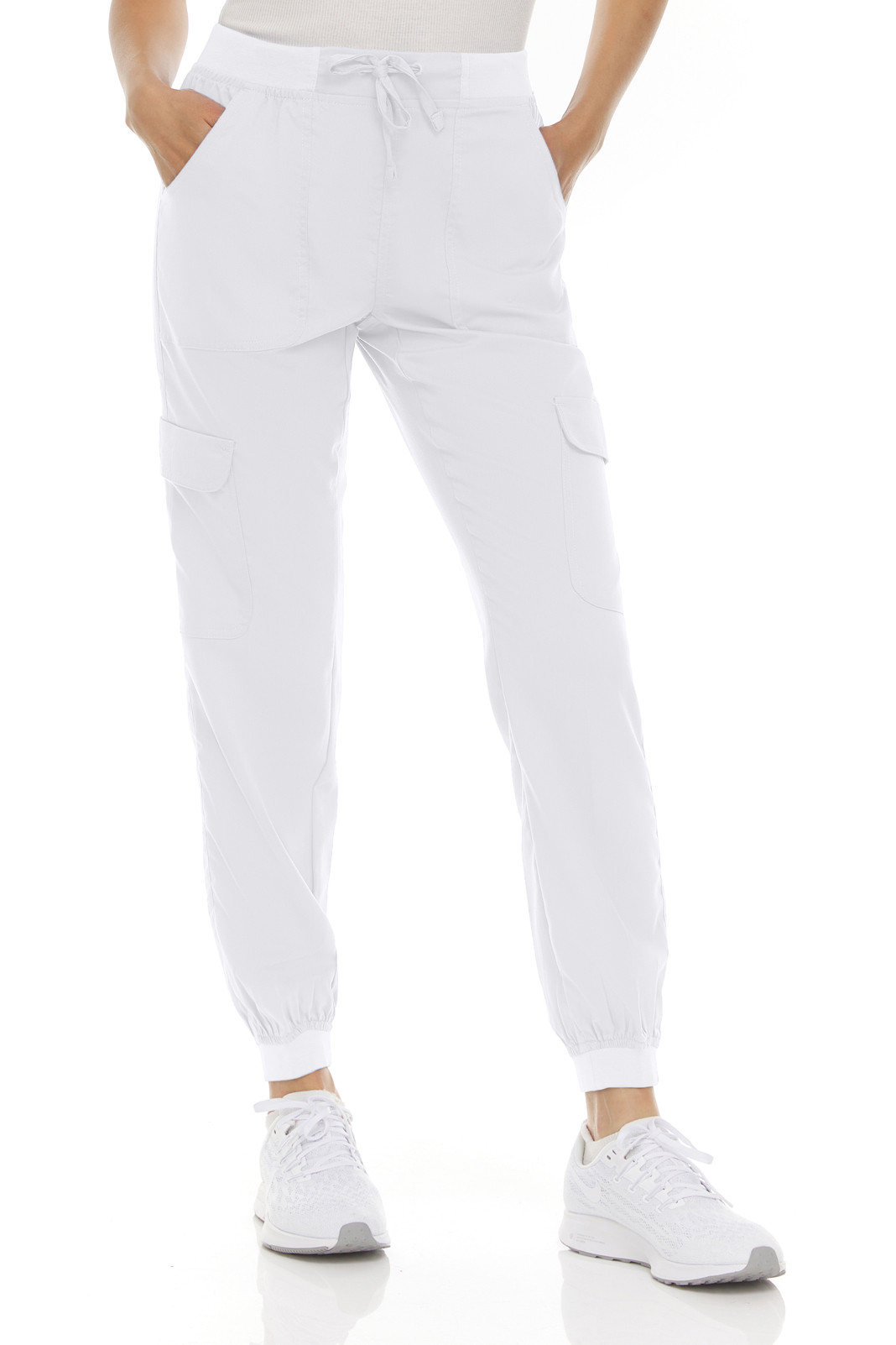 Marilyn Monroe Womens Stretch Knitwaist Six Pocket Scrub Joggers