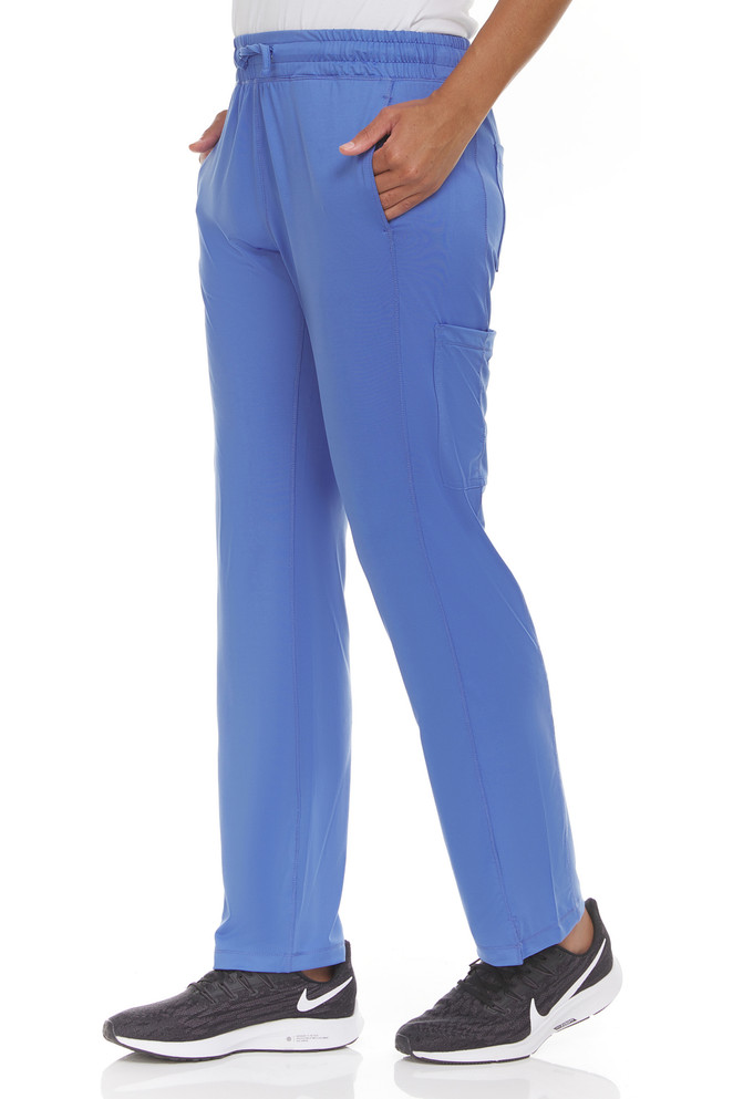 Action Mid Rise,Straight Leg 6 Pocket Nylon Spandex Active Inspired Scrub Pant