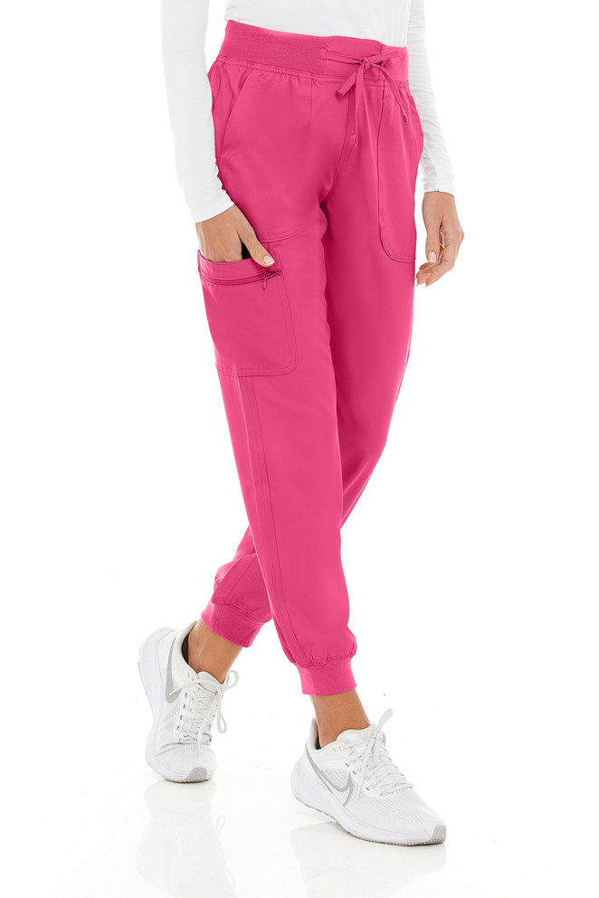 Medichic Mini Marilyn Knit Scrub Joggers 4-Way Stretch Six Pocket Medical Nursing Slim Fit Tapered Jogger Pants