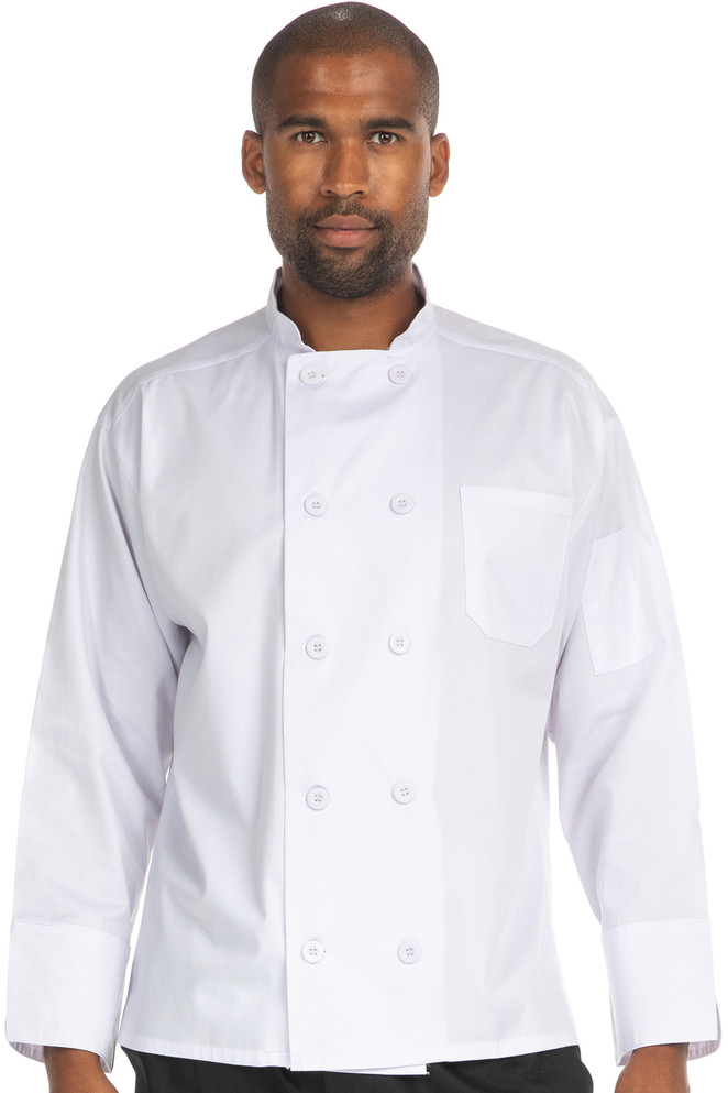 Hey Chef Unisex Muncy Top - Long Sleeve Classic 10 Button Chef Coat