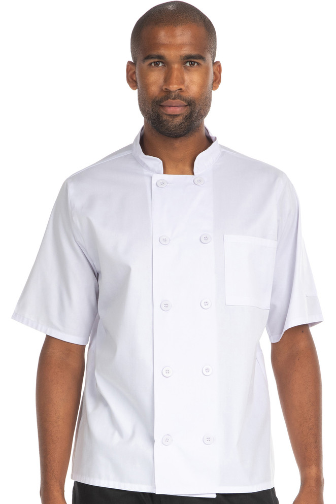 Hey Chef Unisex Parker Top - Unisex Short Sleeves Chef Coat with Mesh Back