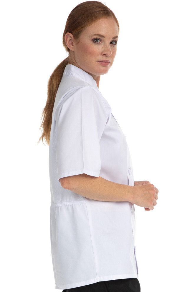 Hey Chef Unisex Parker Top - Unisex Short Sleeves Chef Coat with Mesh Back