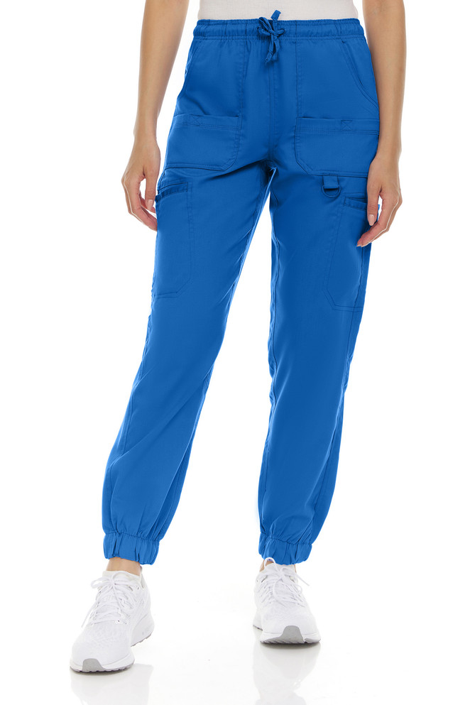 Marilyn Monroe Womens Stretch 8-Pocket Mid Rise Scrub Joggers