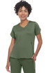 Action V Neck Hi-Lo Nylon Spandex Active Inspired Scrub Top