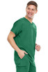 Medichic V-Neck Hi-Low Top with One Chest Pocket and Mesh Gusset