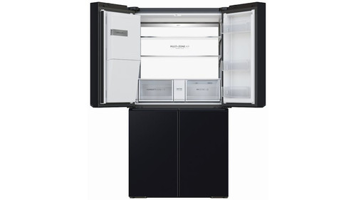 601L Quad Door Fridge with Ice & Water Dispenser - Black