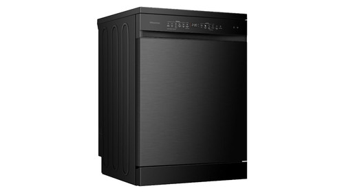 Hisense 16 Place Auto Dose Dishwasher - Black Steel