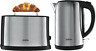 2 slice Toaster and 1.7L Kettle in Stainless Steel