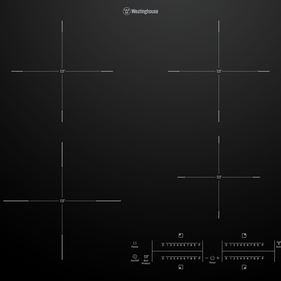 60cm 4 zone induction cooktop with BoilProtect
