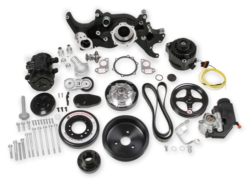 Holley Gm Ls Mid Mount Complete Accessory Kit - Black 20-180Bk