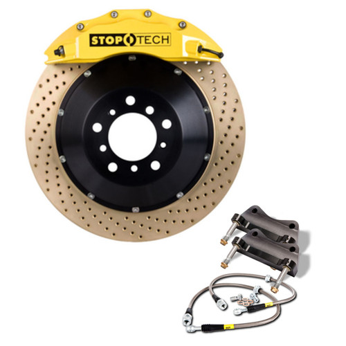 Stoptech Big Brake Kit; Black Cal Iper Slotted Two-Piece 83.160.6D00.84