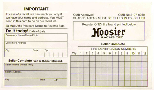Hoosier Hoosier Registration Card Cim200