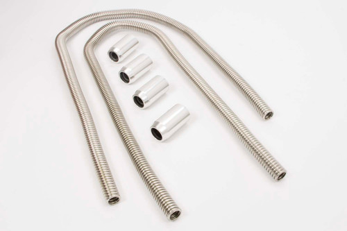 Racing Power Co-Packaged 2-44In Stainless Heater Hose Kit W/Chrome Ends R7314