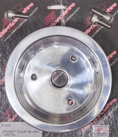 Billet Specialties Bbc 2 Grv Crank Pulley Lwp Polished 79220