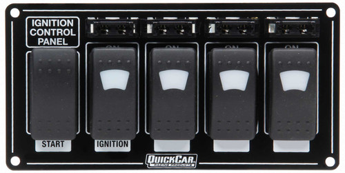 Quickcar Racing Products Ignition Panel W/ Rocker Switches Fuses & Lights 52-864