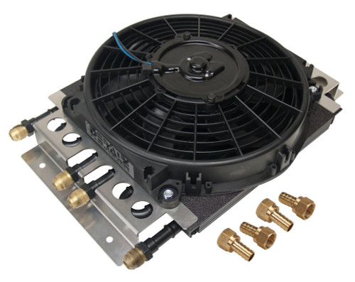 Derale Dual Circuit Oil Cooler W/Fan 8An 4 & 4 Pass 15220