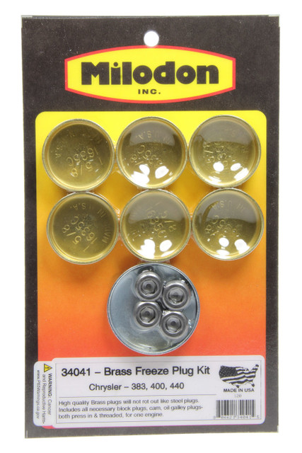 Milodon Bbm Brass Freeze Plug Kit 34041