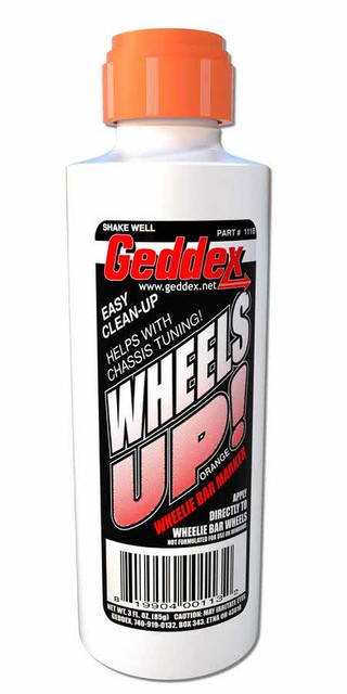 Geddex Wheels Up Wheelie Bar Marker Orange 3Oz Bottle 111B