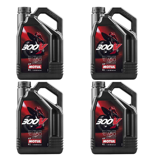 Motul Usa 300V 15W50 Factory Line Racing Oil Case 4X4L 104129