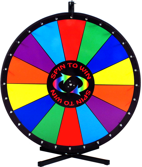 30 Inch Spin to Win Color Dry Erase Prize Wheel with 14 sections