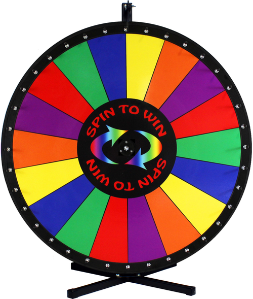 36 Inch Spin to Win Color Dry Erase Prize Wheel with 18 sections